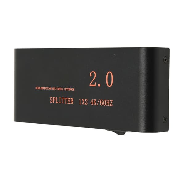 HD Multimedia Interface Splitter 1x2 1 ind 2 ud 4K 60Hz 18.2Gbps HD Multimedia Interface Fordelerboks 100‑240V EU-stik