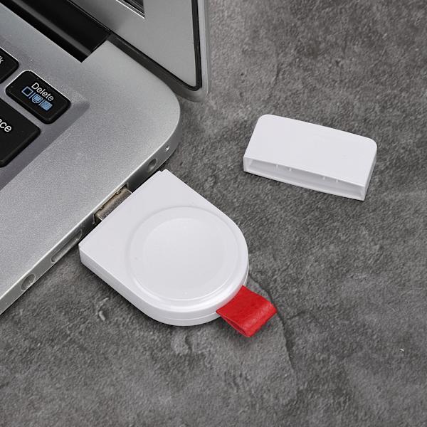 2W USB Hurtigopladning ABS+PC Bærbar Magnetisk Adsorption Trådløs Oplader til iWatchHvid