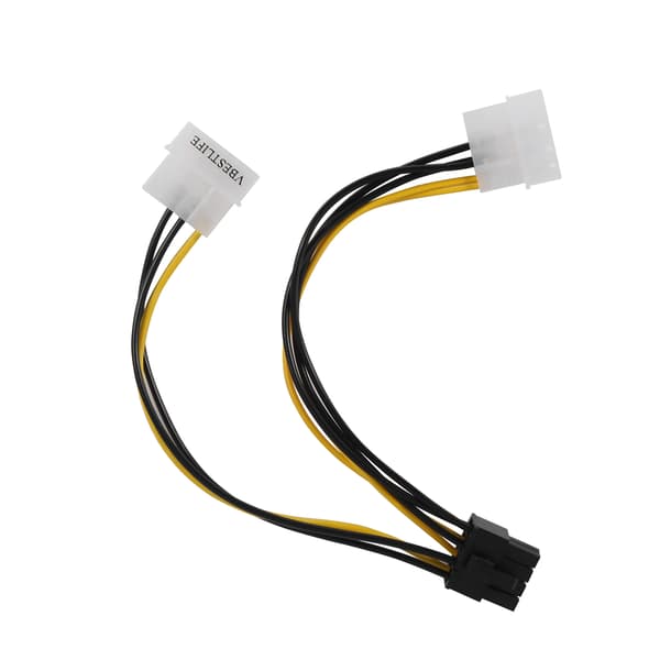 16cm 5 tommer 8 Pin PCI Express Han til Dobbelt LP4 4Pin IDE Strømkabel Adapter