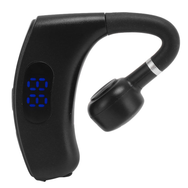 Enkelt øre Bluetooth-headset BT 5.4 støjreduktion lang standbytid 180 graders trådløs øretelefon med digitalt display sort