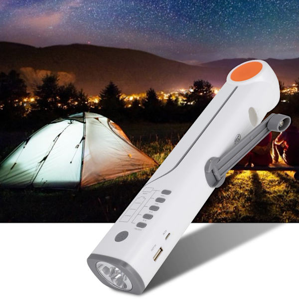 Multifunktionell bärbar LED solbordslampa Powerbank ficklampa FM/AM-radio