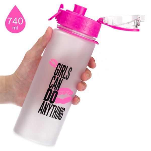32 unssin motivoiva vesipullo, jossa aikamerkintä ， 740 ml:n pullo kantohihnalla, täydellinen fitness, kuntosalille ja ulkourheiluun (vaaleanpunainen)