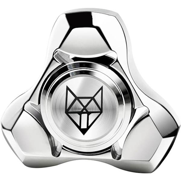 Metal Fidget Spinner til Voksne, Rustfrit Stål Hårdt Spindende Legetøj, Lille Mini Ræv Hånd Gyro, Leje Premium Lang Høj Spin Fidget Blok, Sølv