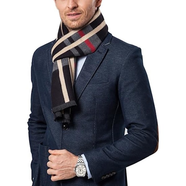 Men's Fashion Scarves for Winter Cashmere Feel Scarf for Men 70.8 * 11.8 IN