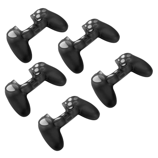 5 st spelkonsol Gamepad silikon skyddande fodral tillbehör för PS4 spelmaskin svart