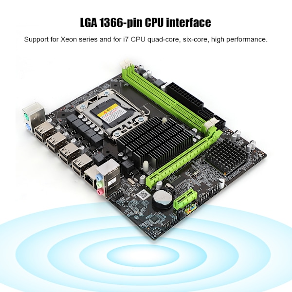 X58S LGA 1366Pin DDR3 Stasjonær datamaskin PC Hovedkort Fem-fase drevet hovedkort