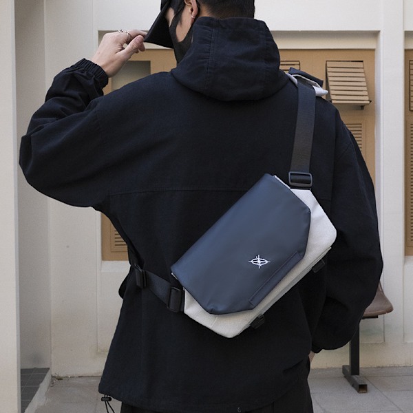 Crossbody taske til mænd, skuldertaske, bærbar, personlig, enkel, stor kapacitet, computertaske, rejsetaske, rygsæk Beige Gray M
