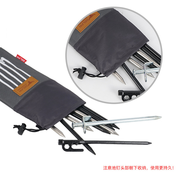 Bærbar teltpluggpose Camping Hammer Spikerpose for Fotturer Camping Telthammere og Annet Tilbehør