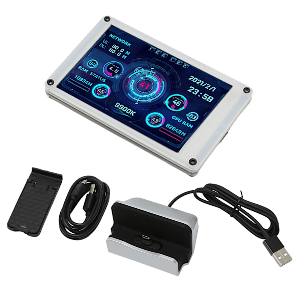3,5-tommers datamaskin temperaturmonitor med dobbel USB-grensesnitt IPS USB-miniskjerm PC CPU GPU RAM HDD datamonitor for AIDA64 for Windows