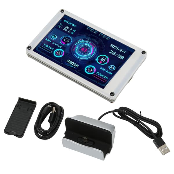 3,5-tums datorskärm för temperaturövervakning, dubbel USB-gränssnitt, IPS USB-miniscreen, PC CPU GPU RAM HDD-dataskärm för AIDA64 för Windows