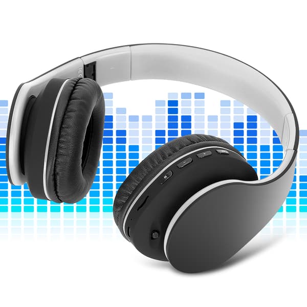 WH-816 Foldbar Trådløs Bluetooth Headset Justerbar Hovedbøjle Øretelefon HeadsetSort og grå