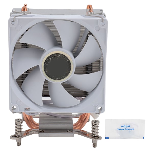 CPU-jäähdytystuuletin 2 lämpöputkea Hiljainen 3-pin Hydraumatic PC CPU-ilmajäähdytin tietokoneelle Valkoinen runko