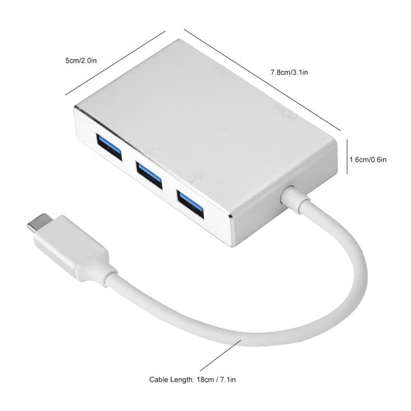 Multifunksjonell Type C Hub 5 i 1 Type C til HDmi VGA/3 * USB3.0 Dokkingstasjon