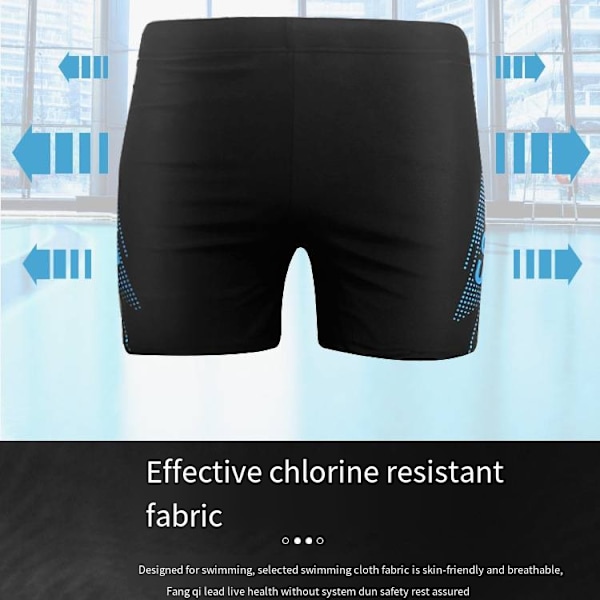 Herresvømningsbukser Løse Herresvømningsbukser i Stor Størrelse Konservative Sports Hurtigtørrende Svømmebukser Udenrigshandel Pool Blue and White Geometry 2XL