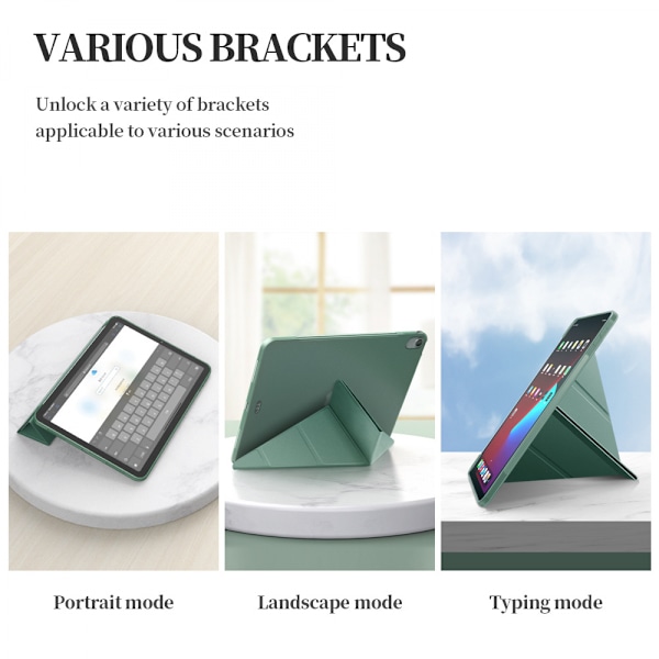 Fodral för iPad Air 4:e och 5:e generation 10,9 tum Multi-Angle skyddande fodral, mjukt TPU-bakskydd med automatisk sömn/väckning