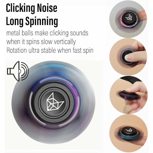 Metallisk Fidget Spinner för Vuxna, Rostfritt Stål Fidget Leksaker, Liten Mini Fidget Block, Tysta Lager EDC för Män Ångest Cool
