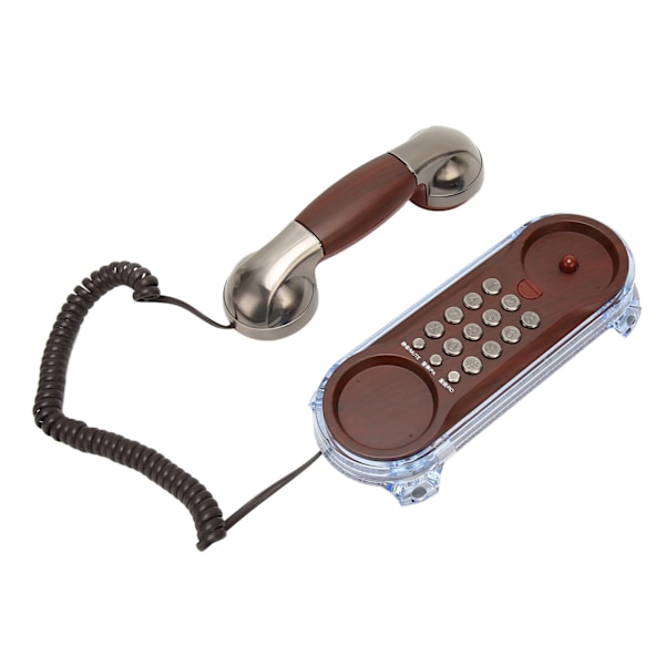 Retro fasttelefon med ledning, veggmontert telefon med blits for hjem, skole, kontor, fabrikk, hotell, koboltnikkel