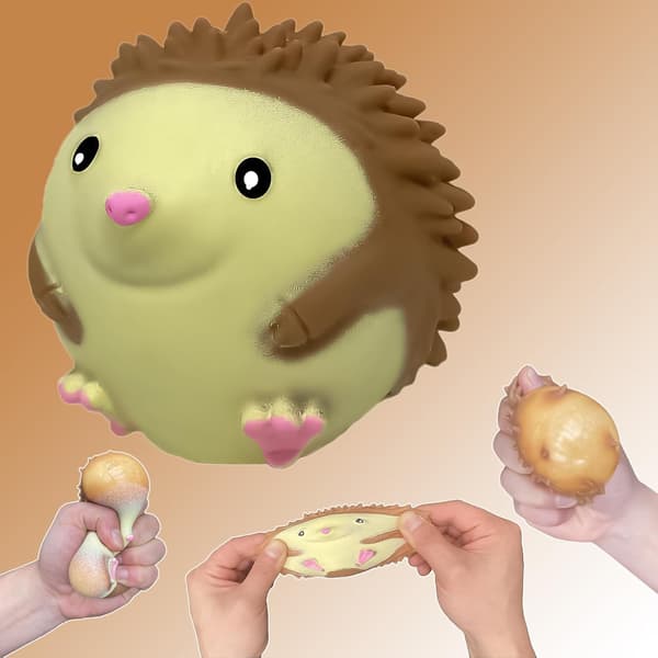 Pindsvin Squishy Stressbolde til Børn og Voksne, Elastiske Stress Relief Bolde Klemmelegetøj, Bløde Dejbolde, Klemmebold Squishy