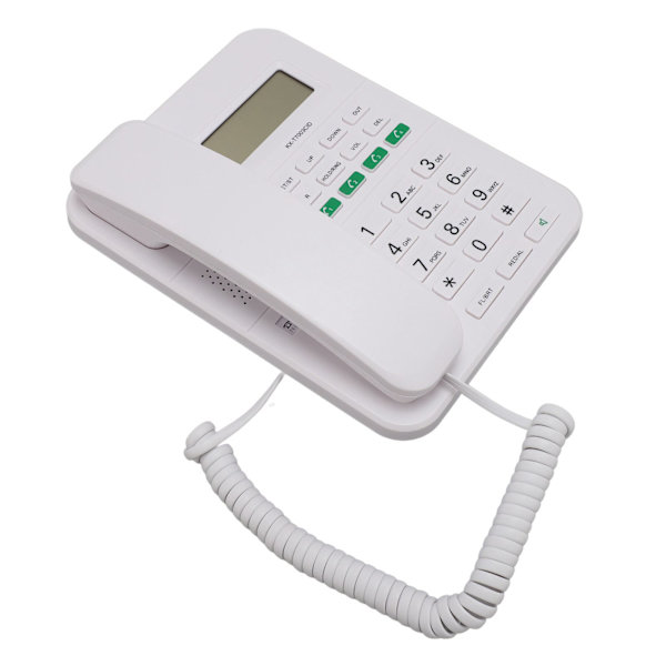 Sladdtelefon med 4 nivåer volym och 5 nivåer LCD-ljusstyrka justerbar Caller ID HD 16-bitars display engelsk sladdtelefon vit
