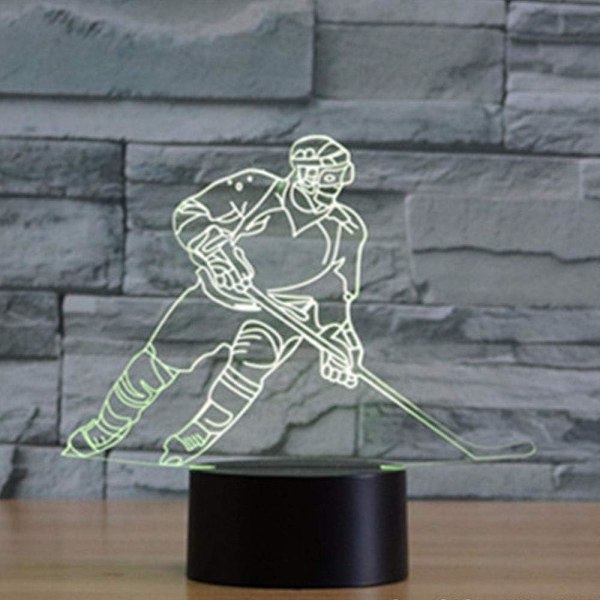 3D Optisk Illusion Färgglad Nattlampa Tennis Touch USB LED Skrivbordslampa