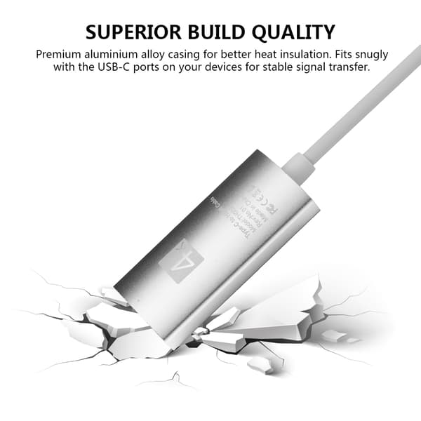 USB 3.1 Type-C til HDMI HD 4K kabelkonverter  USB-C til 4K HDMI kabeladapter  HDTV til Macbook