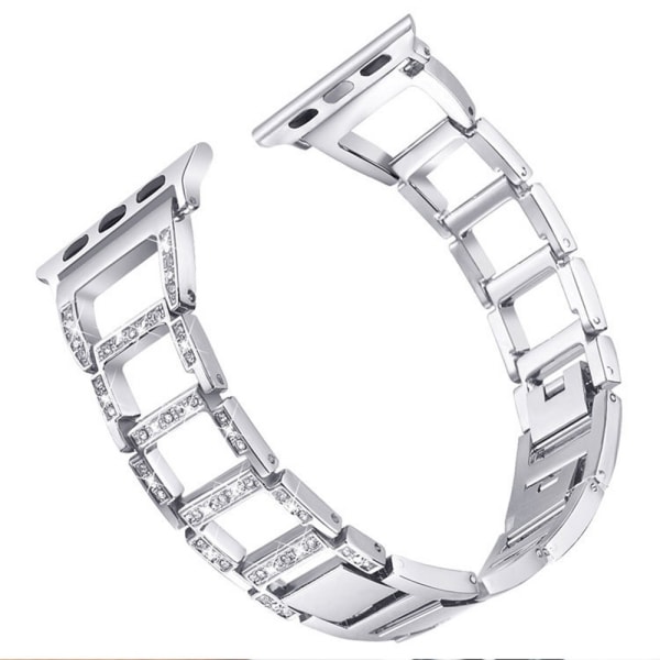 Bling-band för Apple Watch -band 42/44/45 mm Fashion Diamond Rostfritt stål Metall iWatch-rem för Apple Watch Series 8 7 6 5 4 3 2, 1