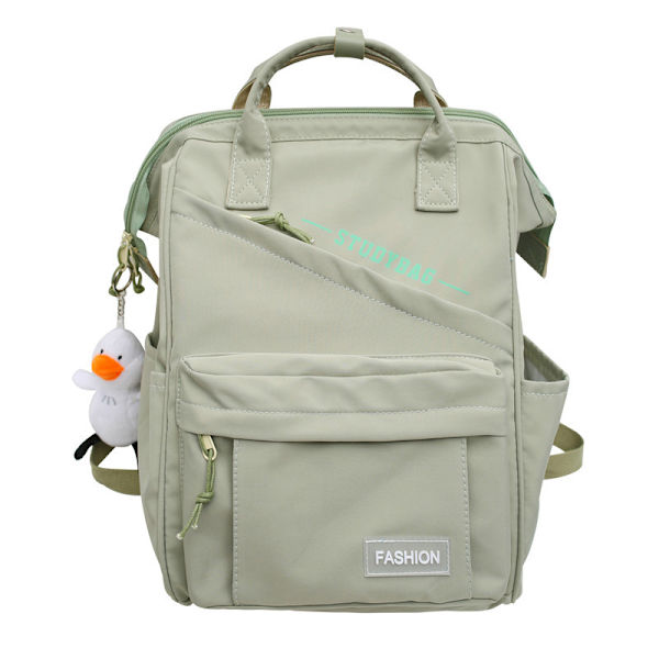 Ryggsekk Ensfarget Ryggsekk Stor Kapasitet Bag College Student High School Student Skoleveske Reiseveske Green+Duck