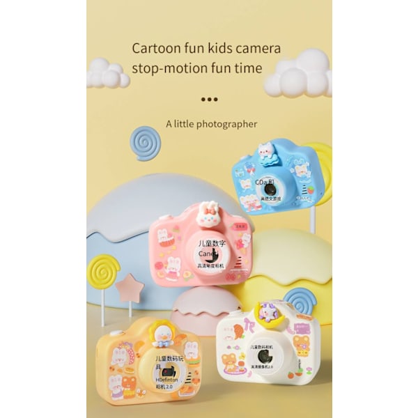 Børns kamera - Nyt digitalt fotokamera med printfunktion - Polonoid - Legetøj til piger - Mini HD-kamera Cat A9600W 16G Memory Card