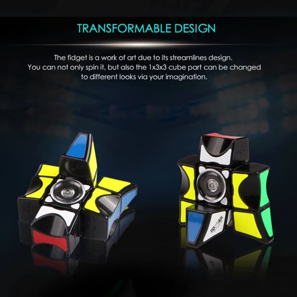 Fidget Spinner Cube, 1x3x3 Floppy Cube Puzzle Spinner Anti-Stress Fidgetlegetøj til børn og voksne