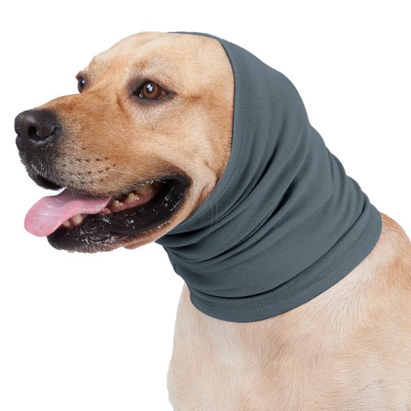 Hundeørebetræk, Hundeørevarmere Hundehætte til støjbeskyttelse Angstlindring Hals- og ørevarmer til hunde og katte (Lyseblå, Medium)
