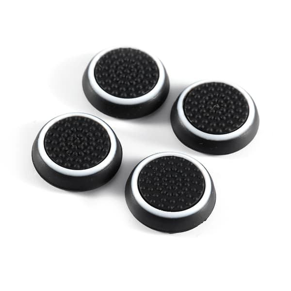 4 st silikon spelkontroll joystick keps tumgreppsskydd för PS3 PS4 XBOX vit