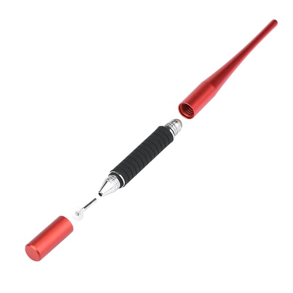 2 i 1 kapacitiv pen touch screen tegnepen stylus til iPhone iPad Tablet PC rød
