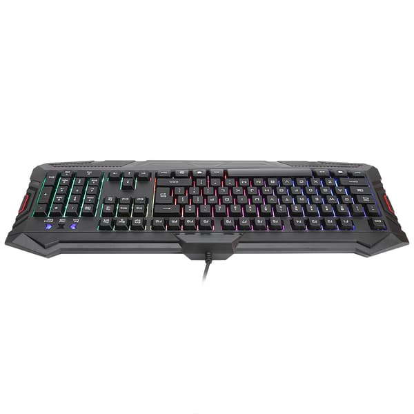 2 farver glød regnbue baggrundsbelyst kablet gaming tastatur til computer Mac PC sort