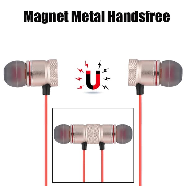 Sports Magnet Metal Handsfree Bluetooth 4.1 Headset For Android Apple Universal (Gull)