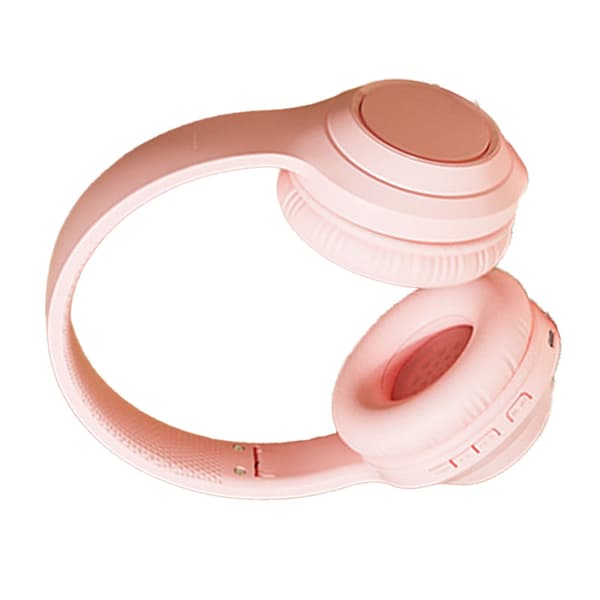 Bluetooth Trådlösa Gaming Headset Multifunktion HiFi Stereo Brusreducerande Stark Bas Bluetooth Hörlurar Peach Rosa