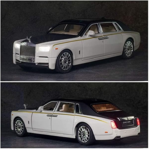 1/24 Skala Simulering Rolls-Royce Phantom Bilmodel med Lydlysfunktion Tilbage Træk Bil Legetøj Dekoration til Børn og Voksne