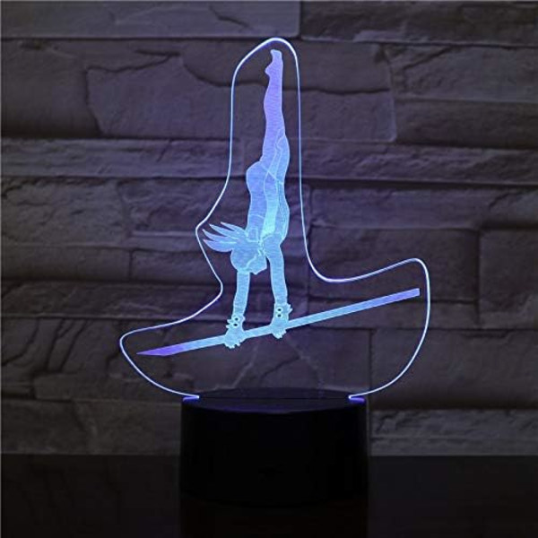 3D Kunstnerisk Gymnastik Natlys Touch Bordskrive Optisk Illusion Lamper 7 Farveskiftende Lys Hjem Dekoration Julegave Fødselsdag