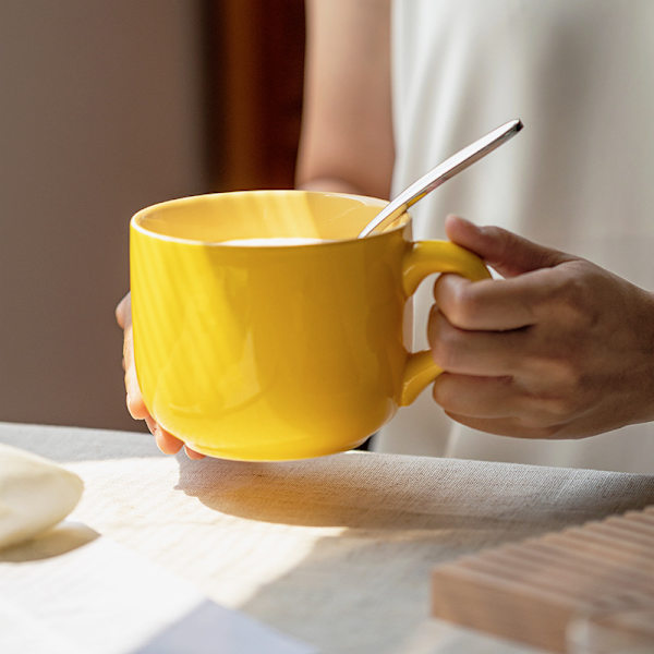 Porcelæn Stor Havregrynskop - 23 Ounces(680mL) Bred Kaffe Kops, Morgenmadsskål og Suppeskål, Mikroovn og Opvaskemaskine Sikker, Keramisk Kops til Mælk, Te