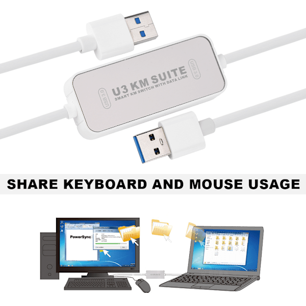 PC-PC USB 3.0 -datasiirtokaapeli - datan synkronointikaapeli Windowsille ja Macille