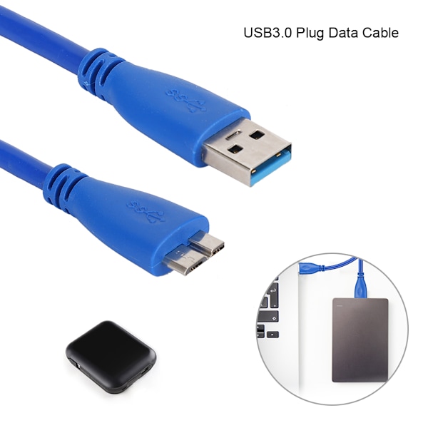 USB-datakaapeli USB3.0-A/B Micro A/B uros tietokoneelle PC-tulostimelle kiintolevylle 1,5 m