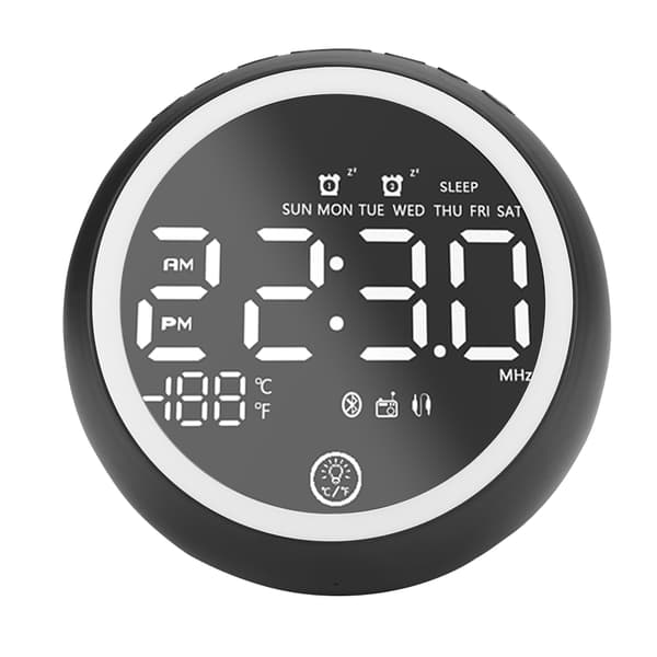 Multifunksjonell dobbel USB Bluetooth 5.0 håndfri samtalehøyttaler med temperaturvisning