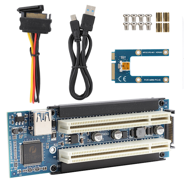 Dual Full Size Mini PCIe till PCI Slot Expansionsadapter Extern Capture Card