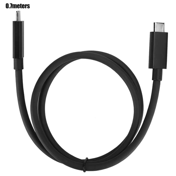 Data Cord Dual Adapter Fast Charging Cable 40Gbps High Speed 5K HD Display Wire for Thunderbolt3Black 0.7 m