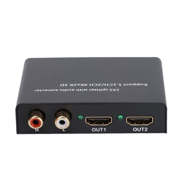 HD Multimedia Interface 1 til 2 Splitter 5.1CH/2CH 4K Konverter med Video Audio Ekstraktor