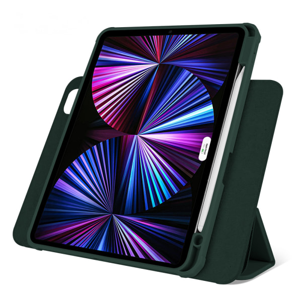 Støtsikker, lett og slank beskyttende folio-deksel for 2020 iPad Pro2 (11 tommer) - grønt etui