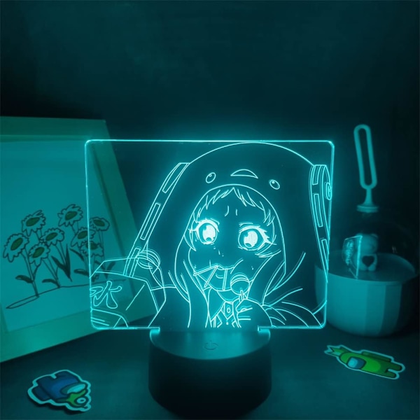 3D LED Lampe Anime Kakegurui Kompulsiv Spiller Yomoduki Runa Nattlys for Hjemmerom Dekor Illusionslys Gutter og Jenter Festivalgaver