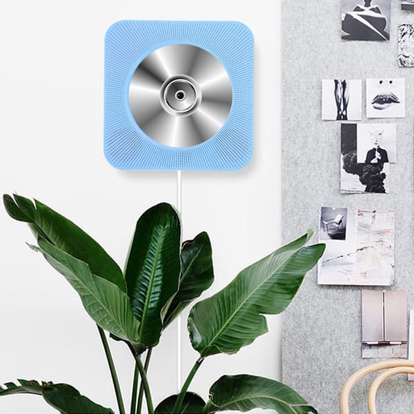 Ny väggmonterad Bluetooth CD-spelare med fjärrkontroll (blå)