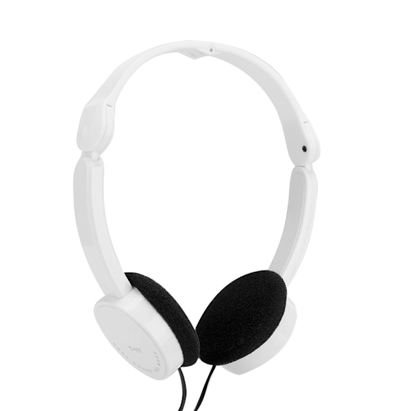 Foldbar kablet stereo headset for barn med mikrofon for smarttelefon nettbrett hvit