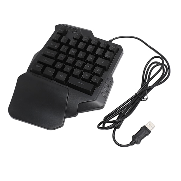 Enhånds Gaming Tastatur 7 Farver RGB Baggrundsbelysning Ergonomisk 35 Taster Bærbar Mini Gaming Keypad med Håndledsstøtte til PC Gamer