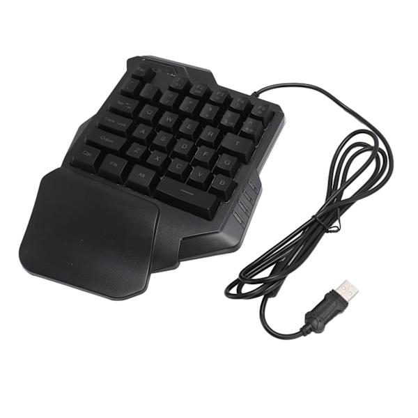 Enhands Gamingtangentbord 7 Färger RGB Bakgrundsbelysning Ergonomisk 35 Tangenter Bärbar Mini Gaming Tangentbord med handledsstöd för PC Gamer